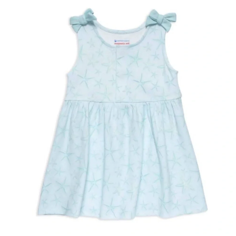 NWT MAGNETIC ME STARFISH ORGANIC COTTON DRESS WI BOW Sz 2T